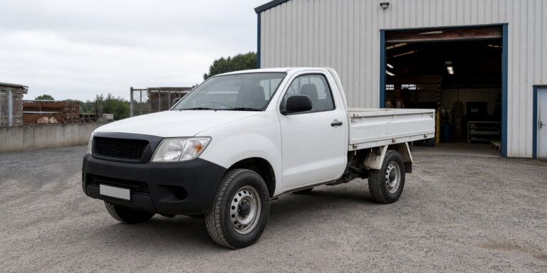 Pick-up utilitaire d’entreprise devant un dépôt