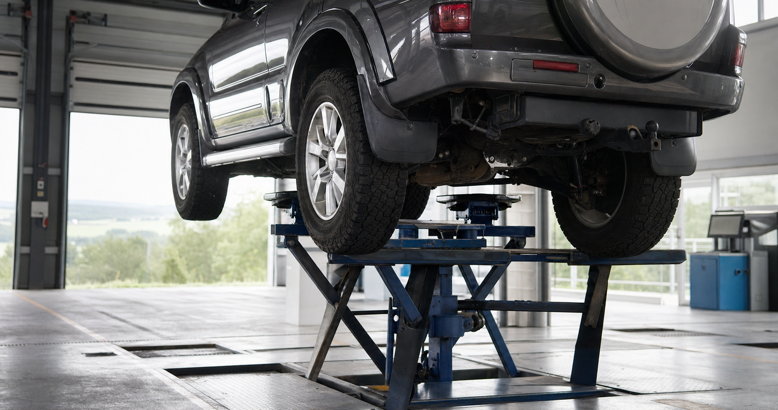 4x4 sur un poste de contrôle technique