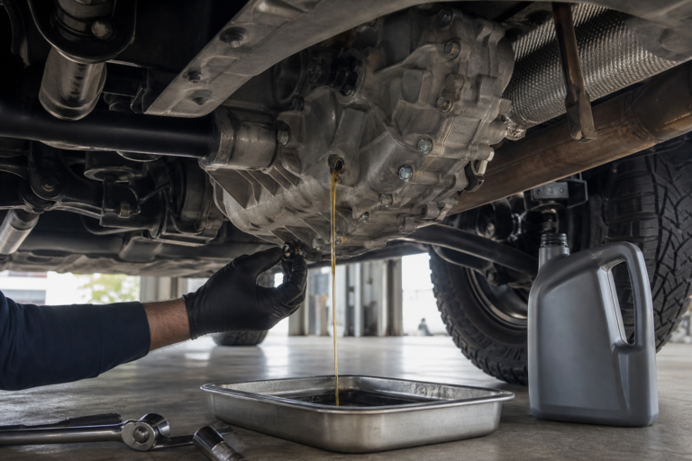 Vidange de la boîte de transfert d'un 4x4